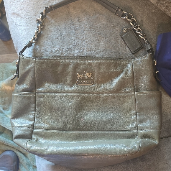 Coach Handbags - Coach Metallic Green Shoulder Bag